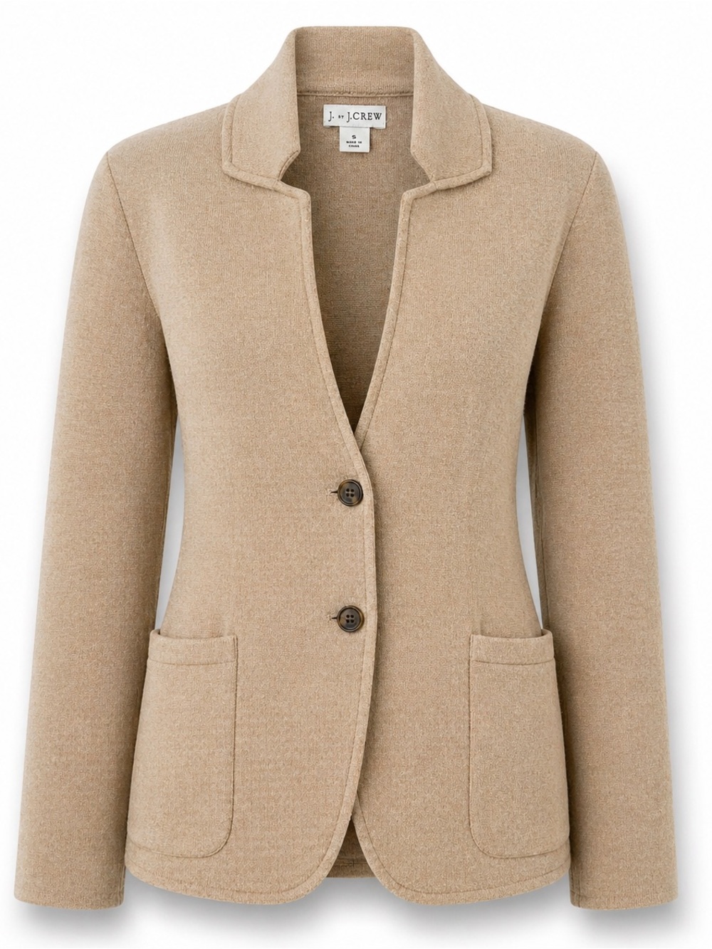 J by J.Crew Camel Tan Sweater Blazer Size S Knit Cardigan Jacket Workwear